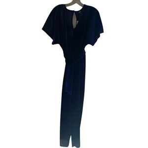 Lily Rose Velvet Jumpsuit Flutter Sleeve Keyhole‎ Back NWT READ Party Retro Glam